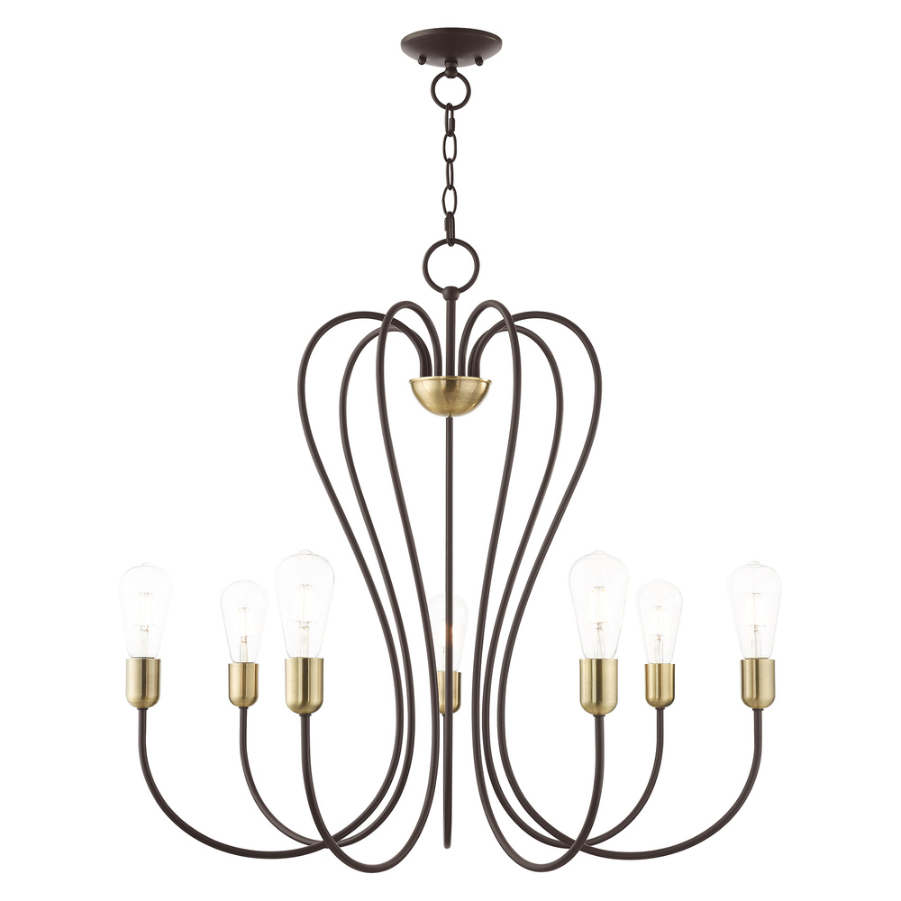 7 Lt Bronze Chandelier