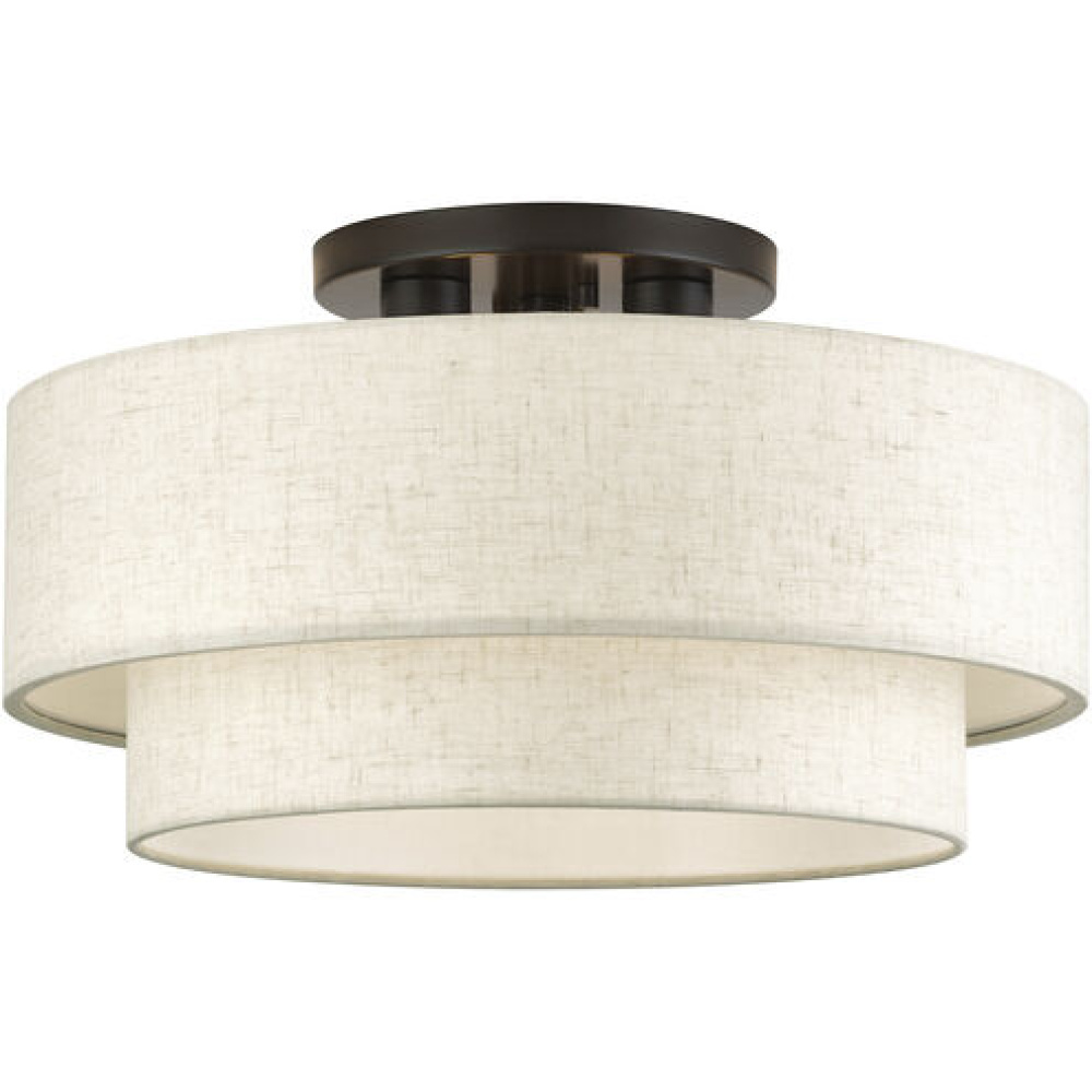 3 Light English Bronze Large Semi-Flush