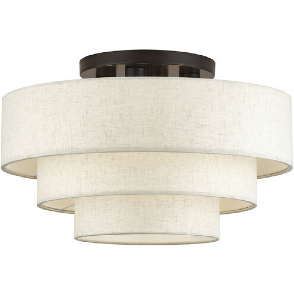 4 Light English Bronze Extra Large Semi-Flush
