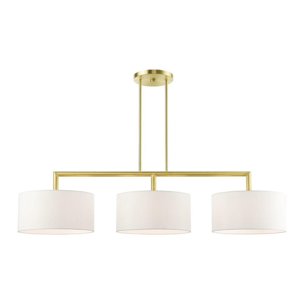 3 Lt Satin Brass Linear Chandelier