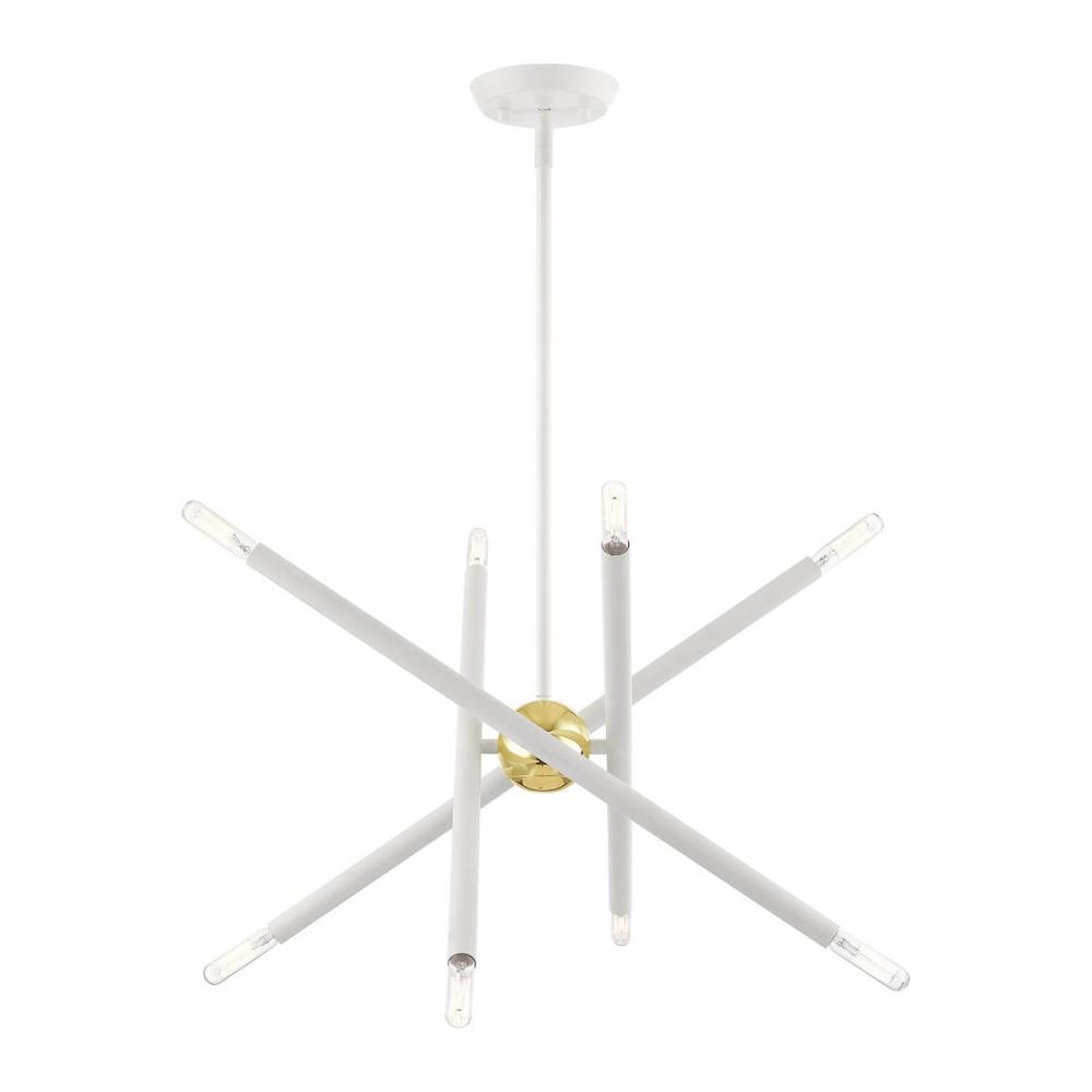 8 Lt White Chandelier