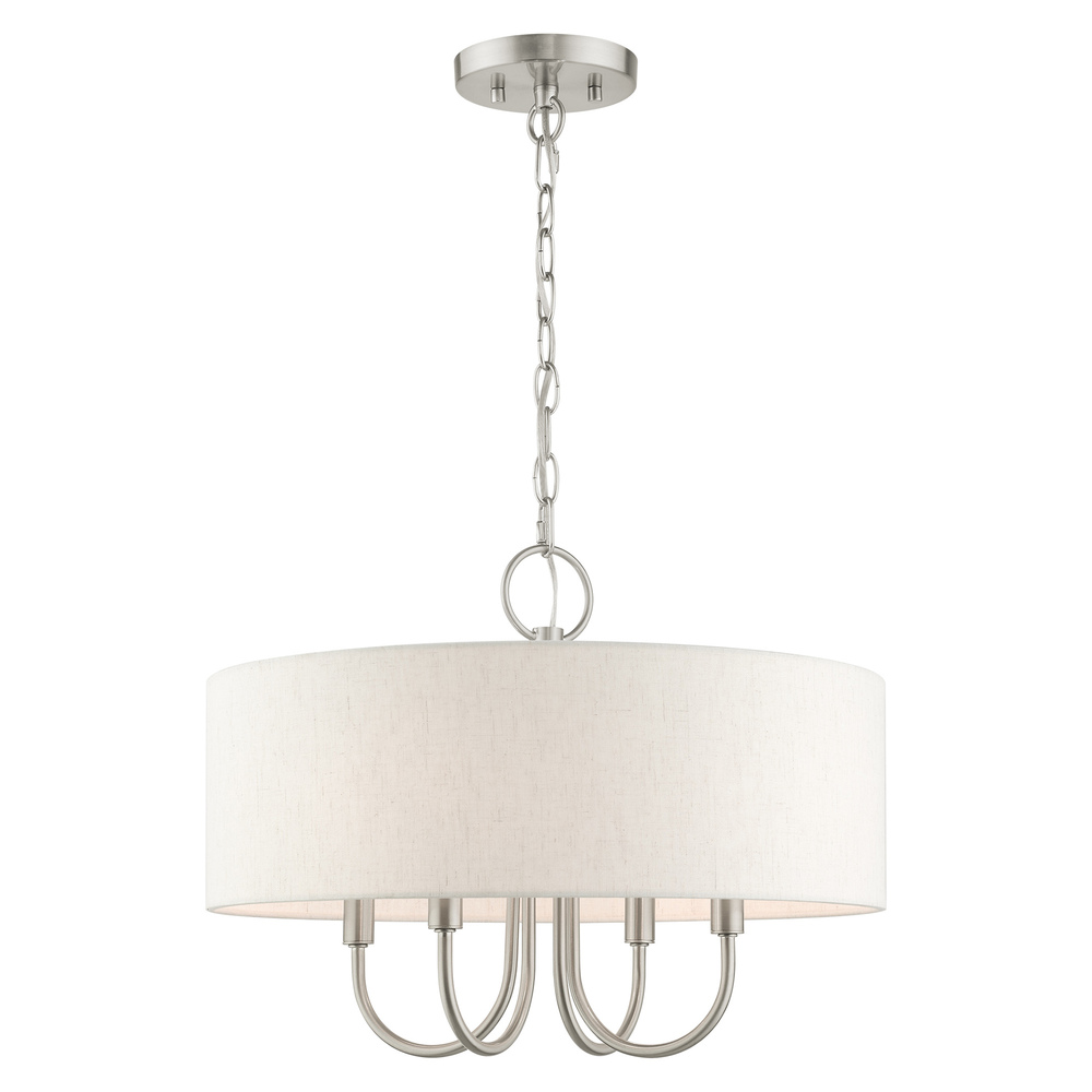 4 Lt Brushed Nickel Pendant Chandelier