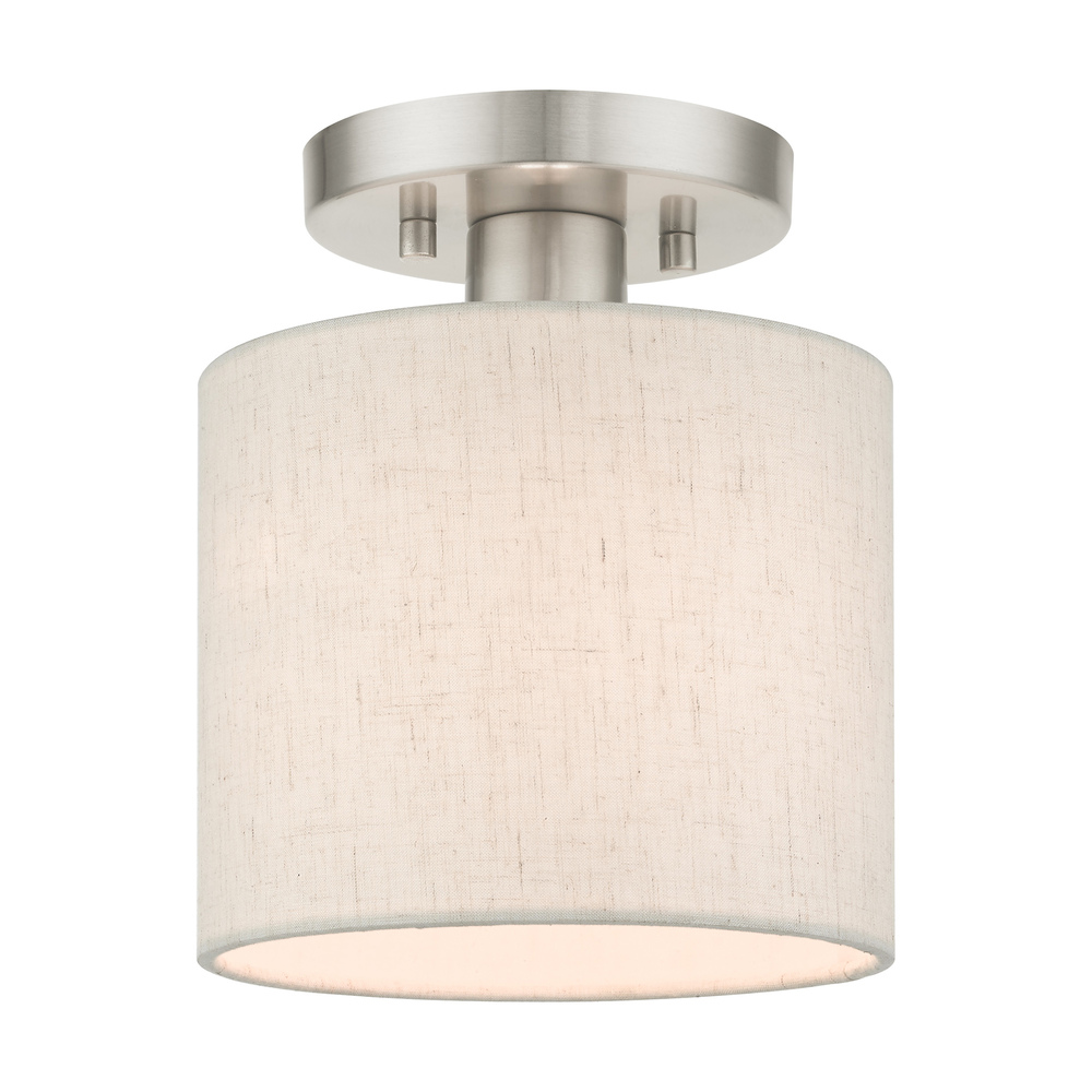 1 Lt Brushed Nickel Semi Flush