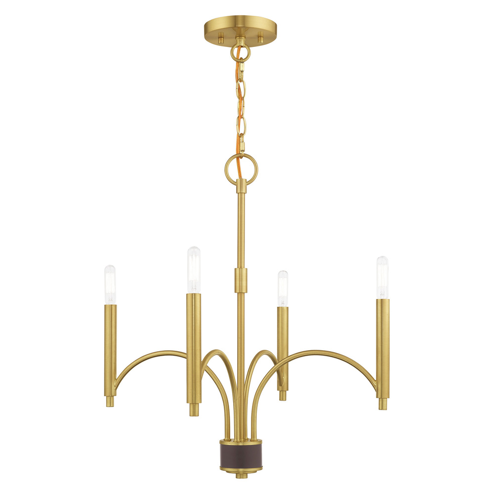 4 Lt Satin Brass Mini Chandelier