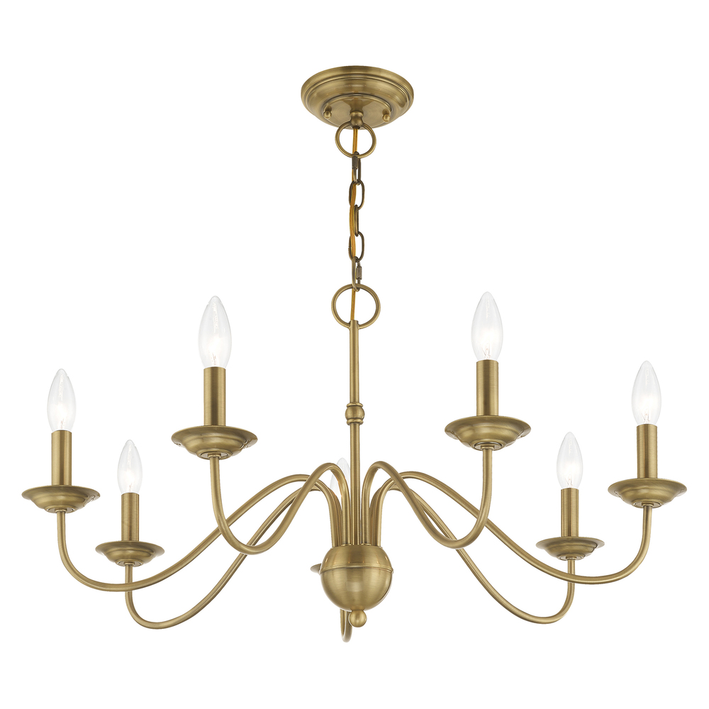 7 Lt Antique Brass Chandelier