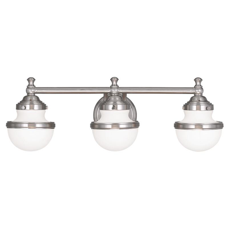 3 Light Brushed Nickel Bath Light