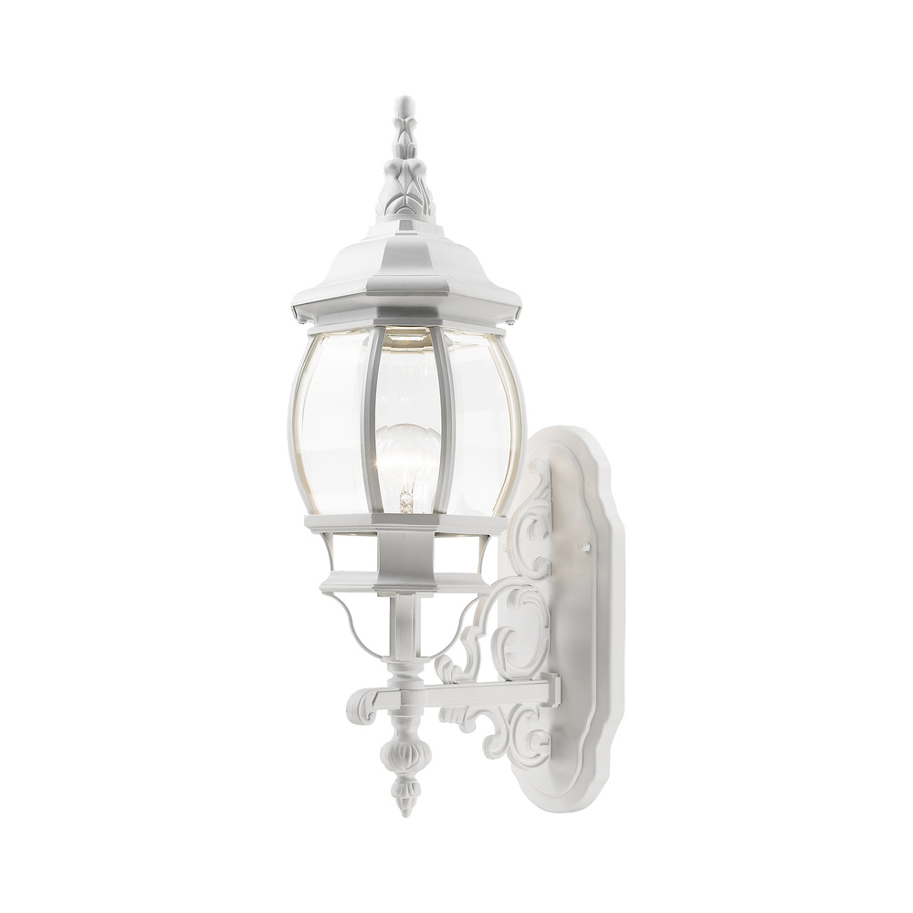 1 Lt Textured White Outdoor Wall Lantern
