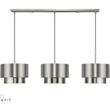 Livex Lighting 40053-91 - 3 Light Brushed Nickel Extra Large Linear Chandelier
