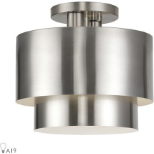 Livex Lighting 40054-91 - 2 Light Brushed Nickel Medium Semi-Flush