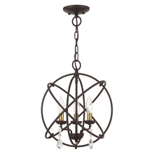 Livex Lighting 40904-07 - 3 Lt Bronze Convertible Chandelier / Semi Flush