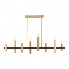 Livex Lighting 46868-12 - 8 Lt Satin Brass & Bronze Linear Chandelier