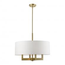 Livex Lighting 48786-01 - 4 Light Antique Brass Pendant Chandelier