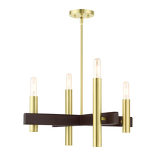 Livex Lighting 49994-12 - 4 Lt Satin Brass Chandelier