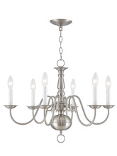 Livex Lighting 5006-91 - 6 Light Brushed Nickel Chandelier