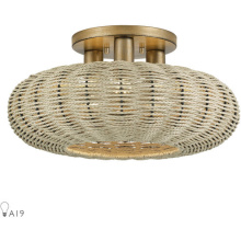 Livex Lighting 60208-48 - 3 Light Antique Gold Leaf Large Semi-Flush