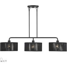 Livex Lighting 60233-04 - 3 Light Black Extra Large Linear Chandelier