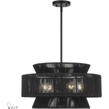 Livex Lighting 60255-04 - 5 Light Black Pendant Chandelier