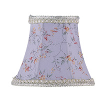 Livex Lighting S274 - Sky Blue Floral Print Bell Clip Shade with Fancy Trim