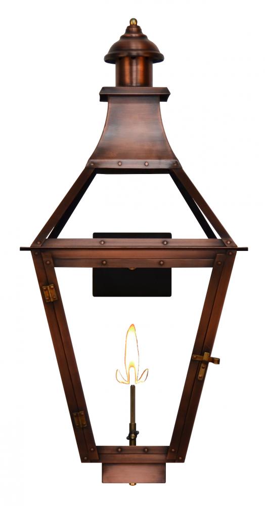 The CopperSmith Creole 27" Tall Copper Gas Wall Mount Outdoor Light Lantern Sconce