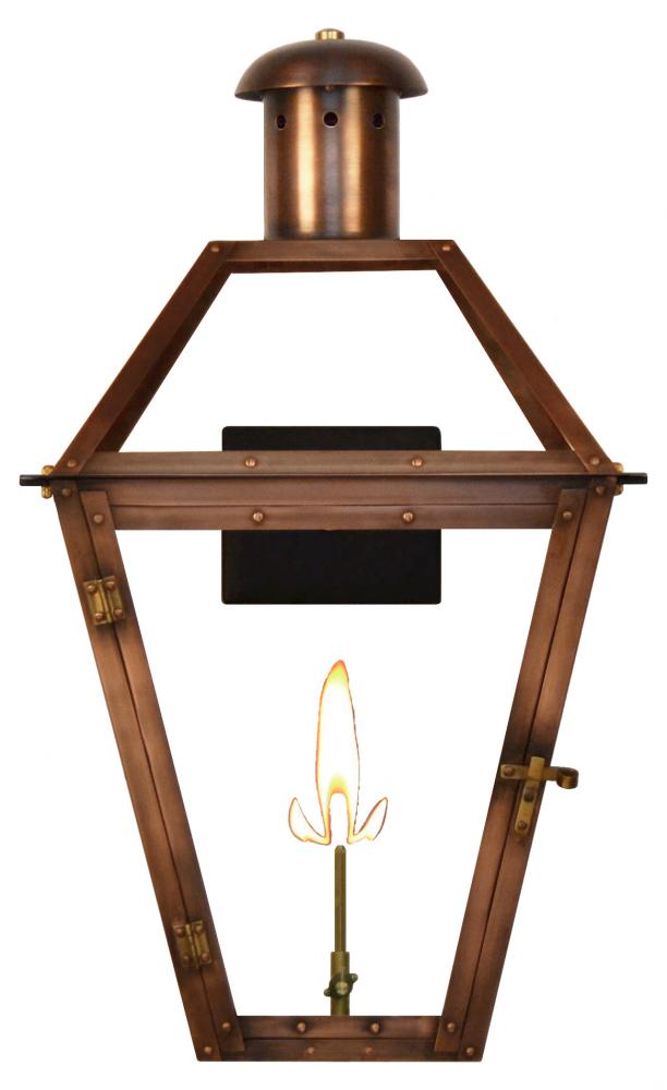The CopperSmith Georgetown 28" Tall Copper Gas Wall Mount Outdoor Light Lantern Sconce