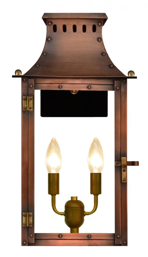 The CopperSmith Market Street 21" Tall Copper Electric Wall Mount Outdoor Light Lantern Sconce