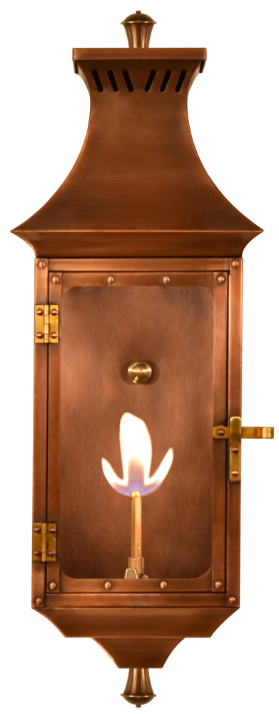 The CopperSmith Biltmore Collection Pinnacle 23" Tall Copper Gas Wall Mount Outdoor Light Lanter