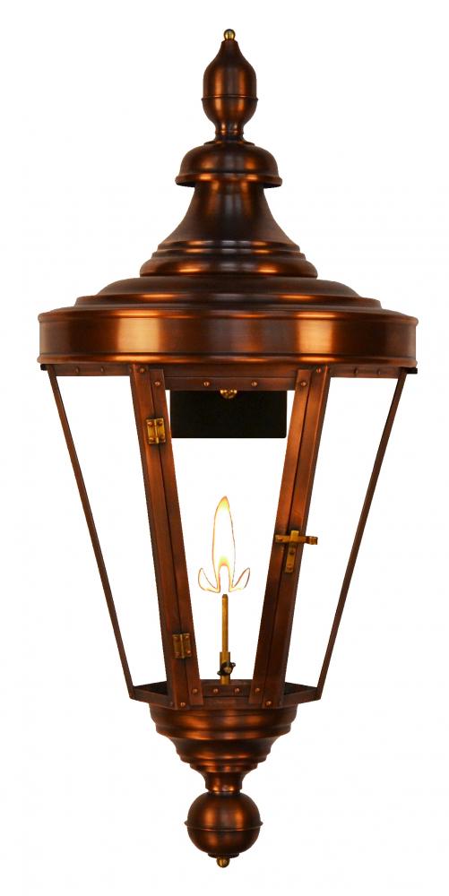 The CopperSmith Royal Street 28" Tall Copper Gas Wall Mount Outdoor Light Lantern Sconce