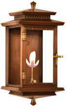 The Coppersmith FTR19G - The CopperSmith Biltmore  Flush Traveler 19" Tall Copper Gas Wall Mount Outdoor LT Lantern