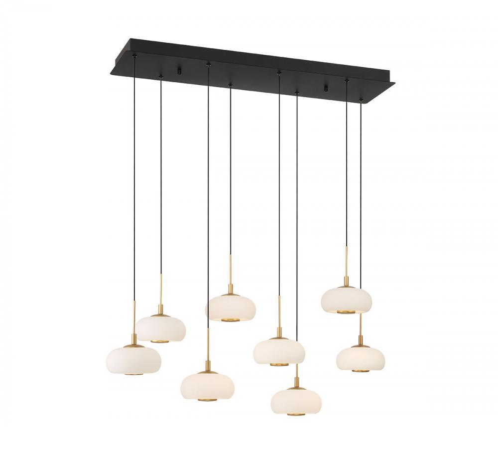 Adelfia, 8 Light Rectangular LED Chandelier, Matte Black