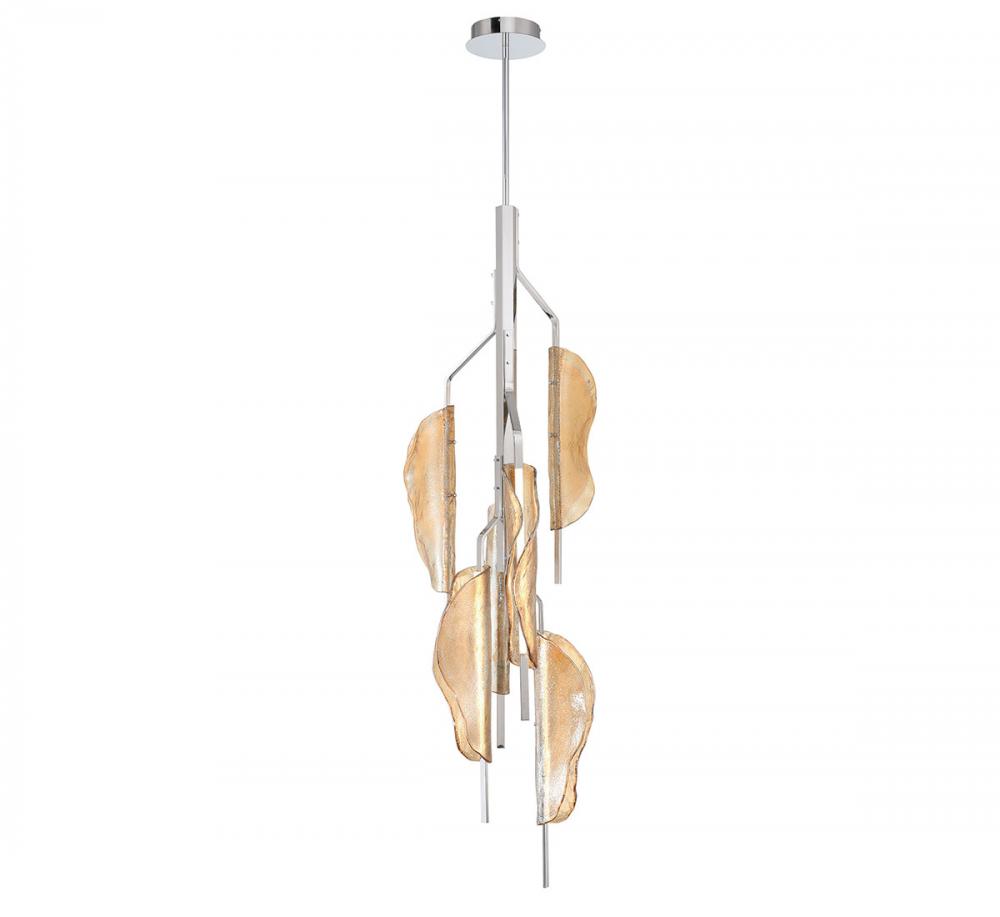 Savona, 6 Light LED Grand Chandelier, Amber