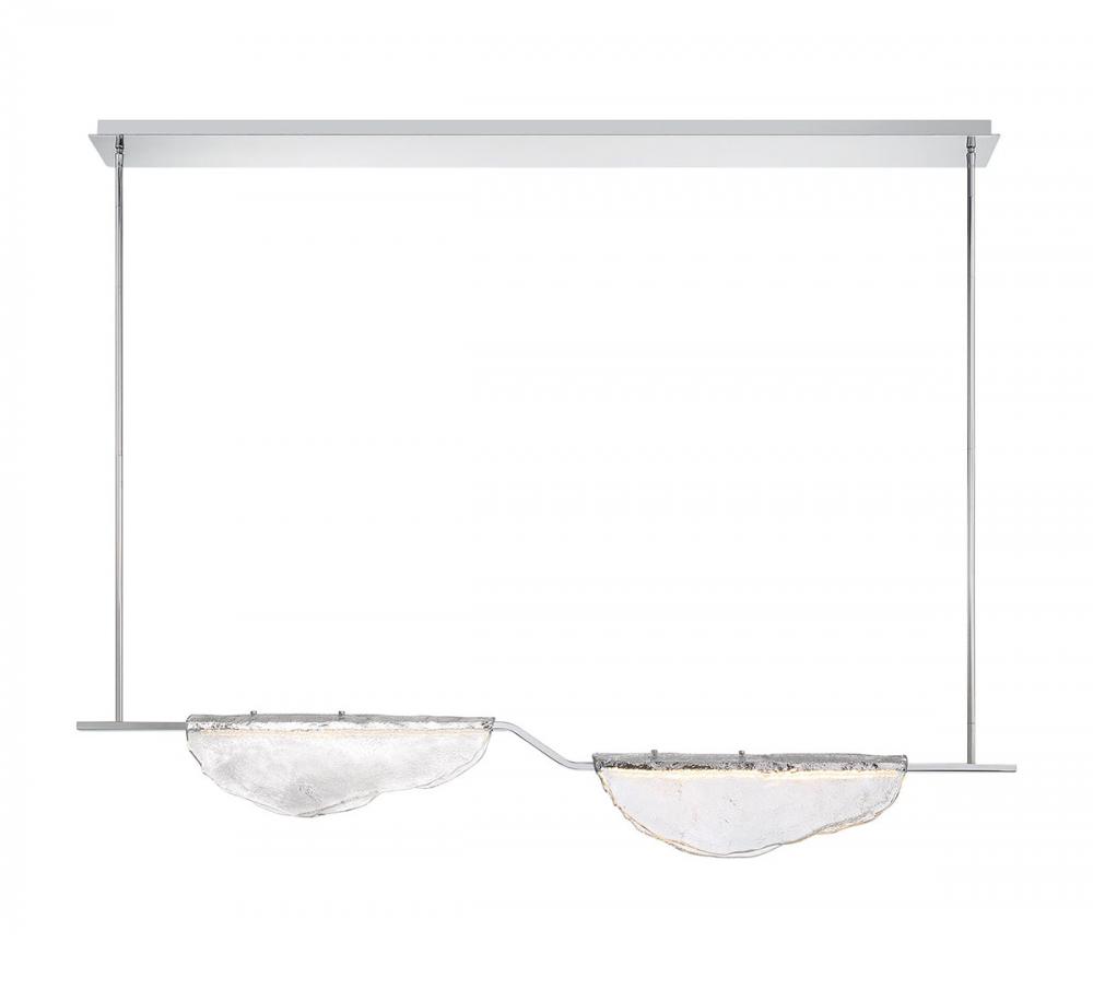 Savona, 2 Light Linear LED Chandelier, Clear