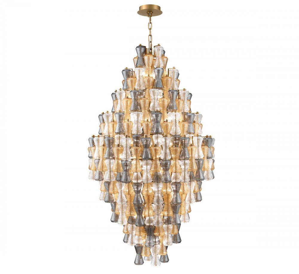 Veneto, 52 Light Grand Chandelier, Aged Brass