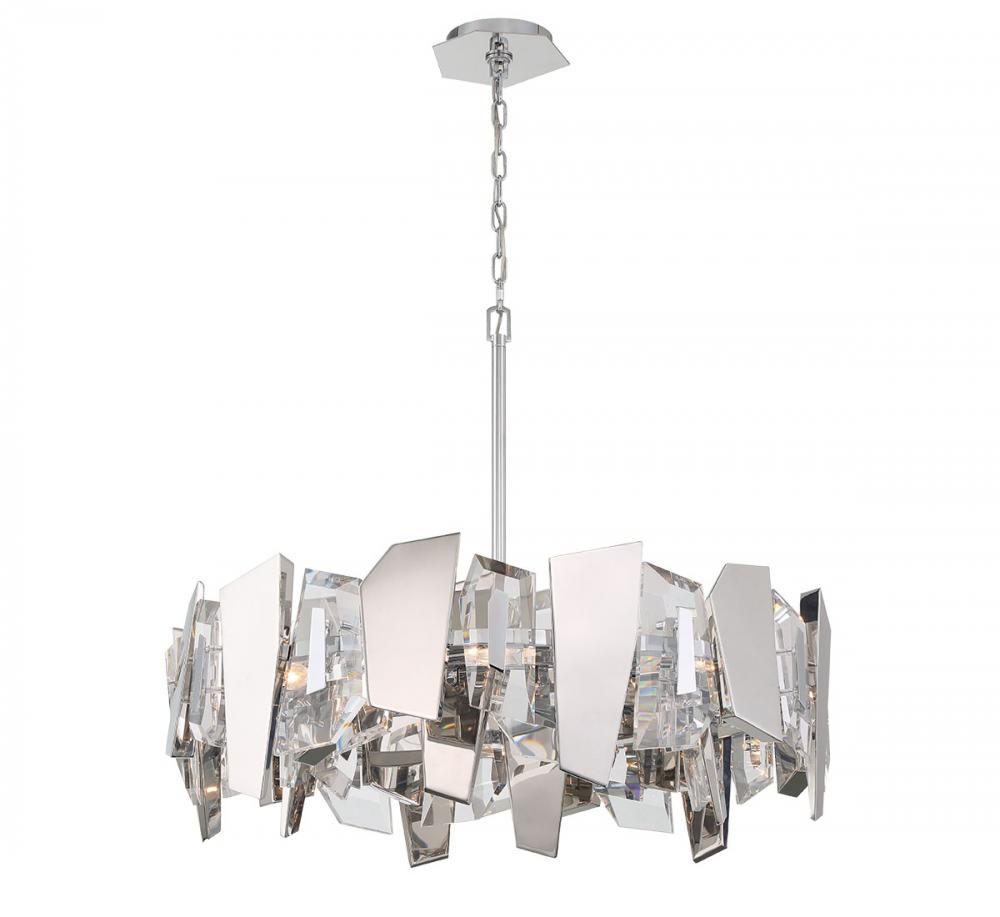 Castellana , 8 Light Chandelier , Chrome , Clear Crystal