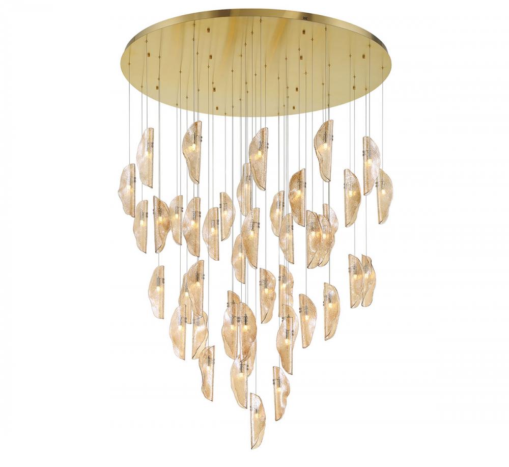 Sorrento, 45 Light LED Grand Chandelier, Amber, Gold Canopy