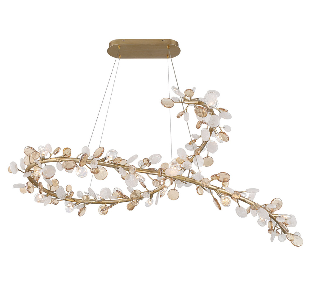 Pisa 22 Light Ovalval LED Chandelier Antique Gold