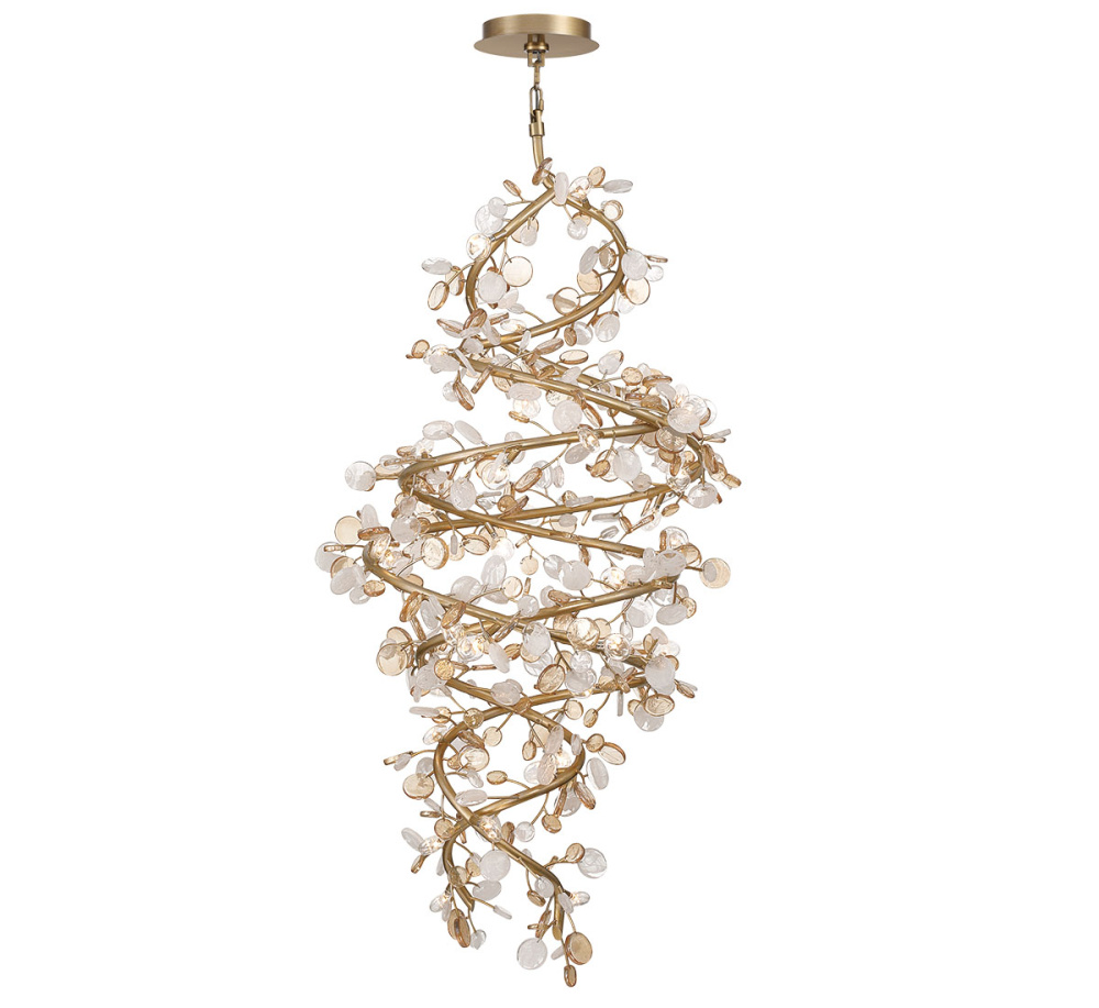 Pisa 40 Light LED Grand Chandelier Antique Gold