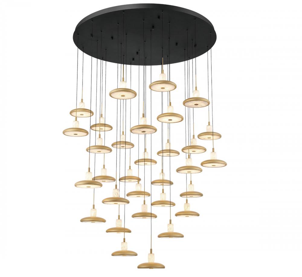 Mantova, 31 Light Round LED Chandelier, Matte Black