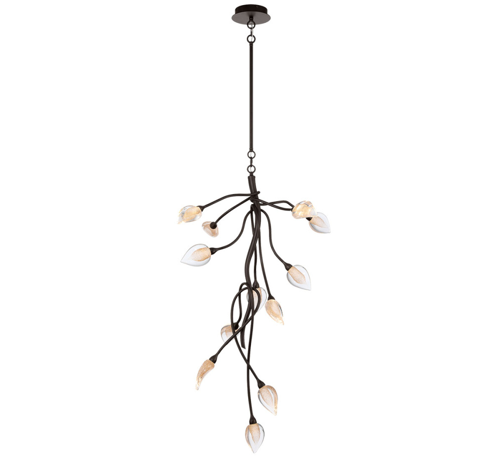 Modena,12 Light LED Grand Chandelier Black With Gold Accent