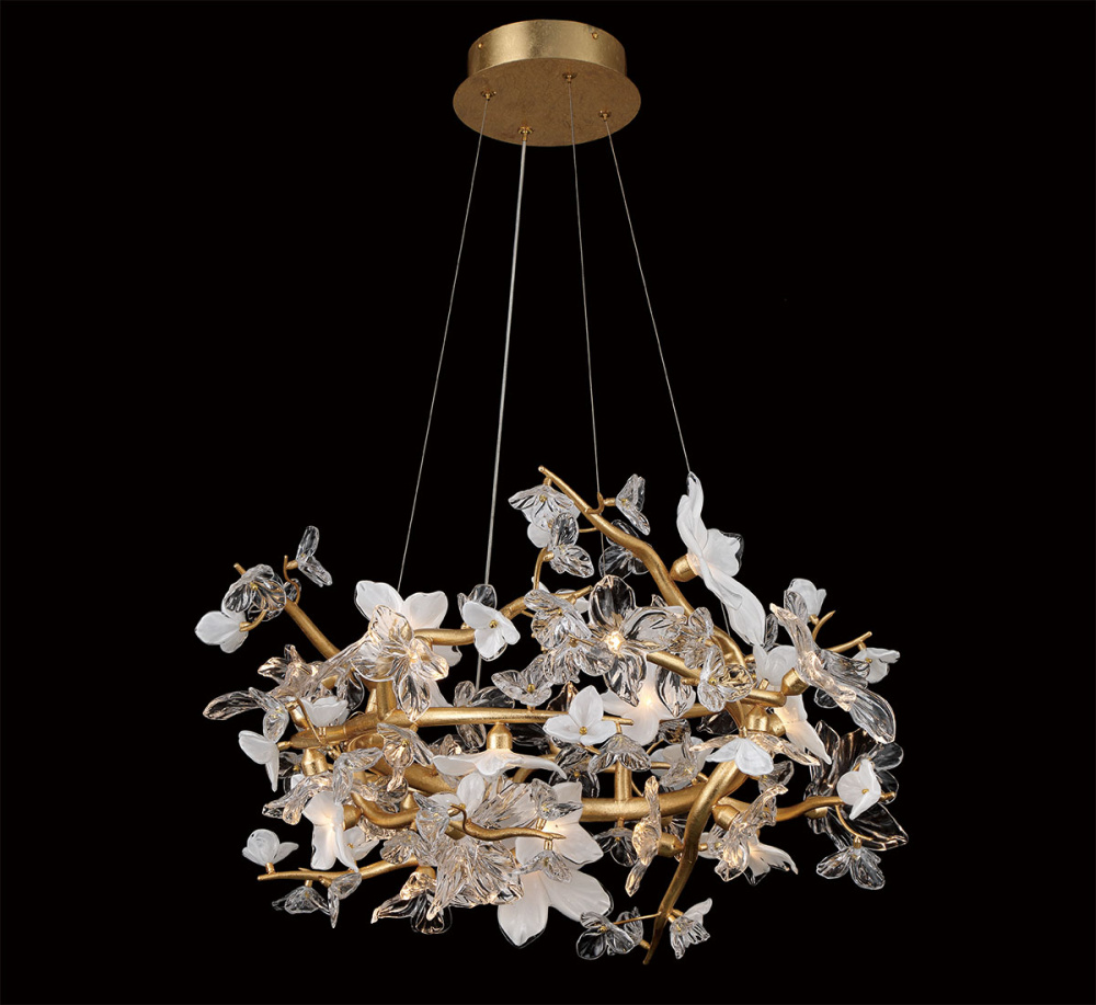 Fiori 30 Light LED Chandelier Gold Leaf