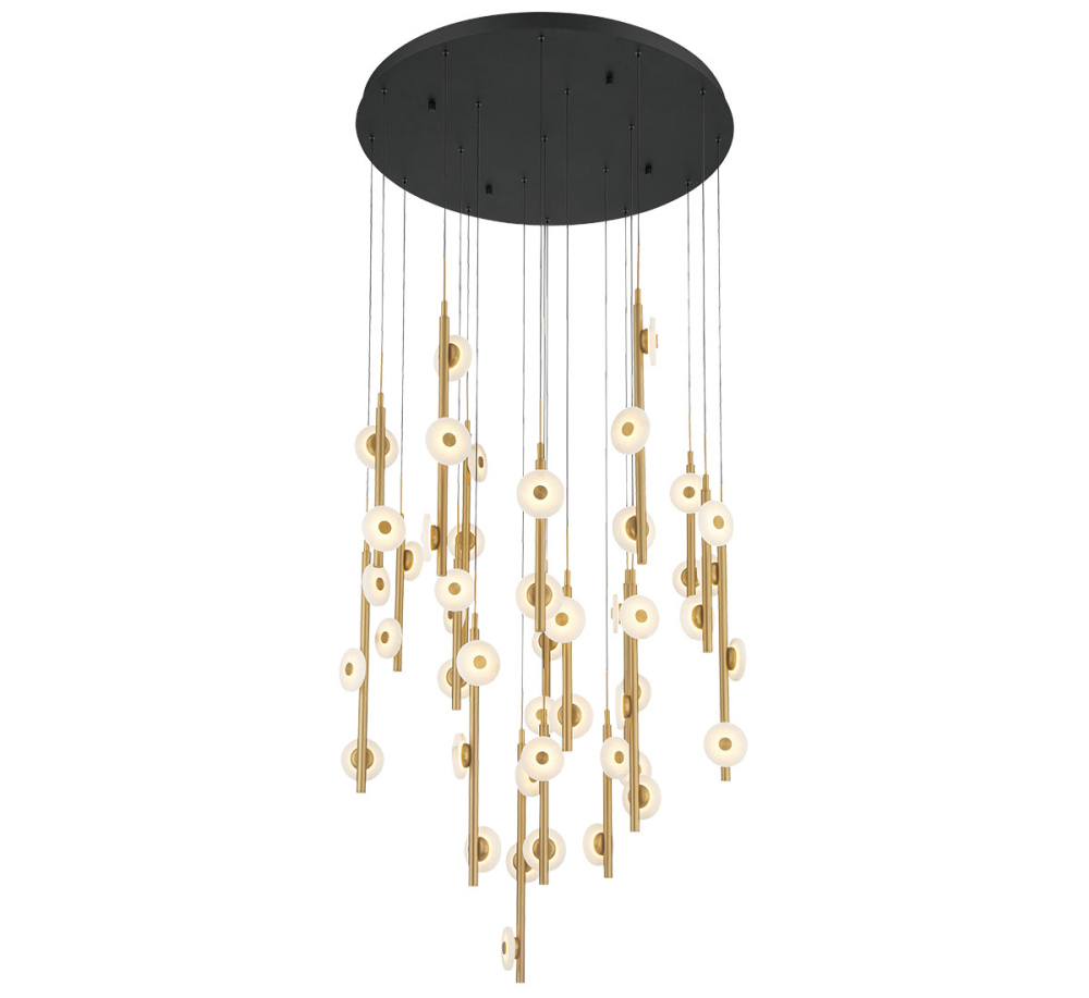 Etna 47 Light Round LED Chandelier Matte Black