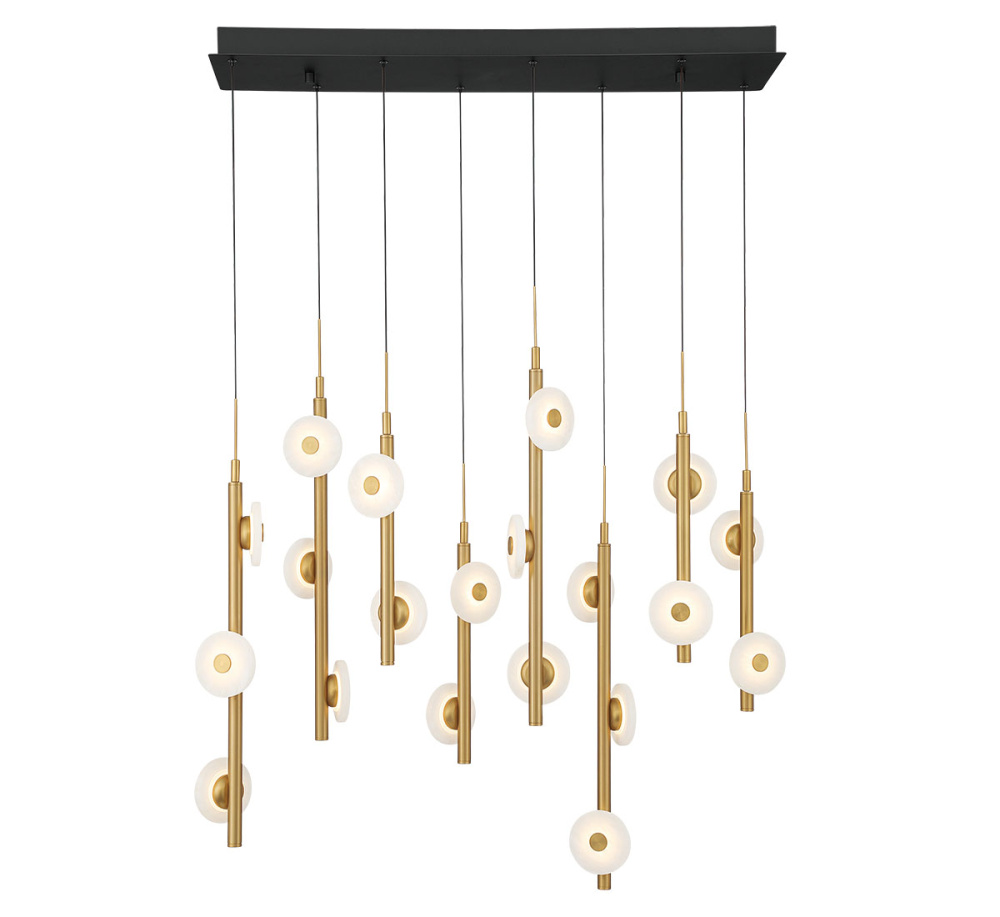 Etna 20 Light Rectangular LED Chandelier Matte Black