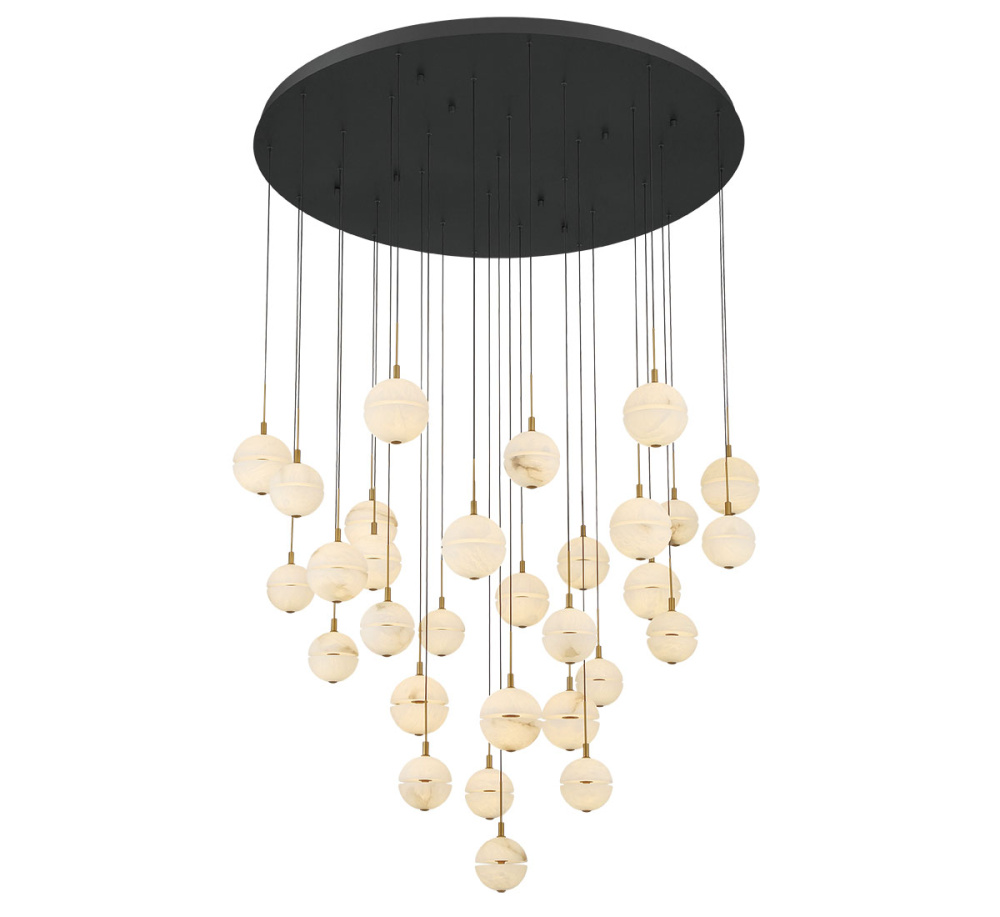 Corfu 31 Light Round LED Chandelier Matte Black