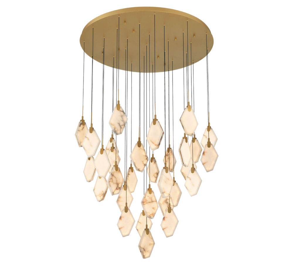 Kosmos 31 Light Round LED Chandelier Painted Antique Brass