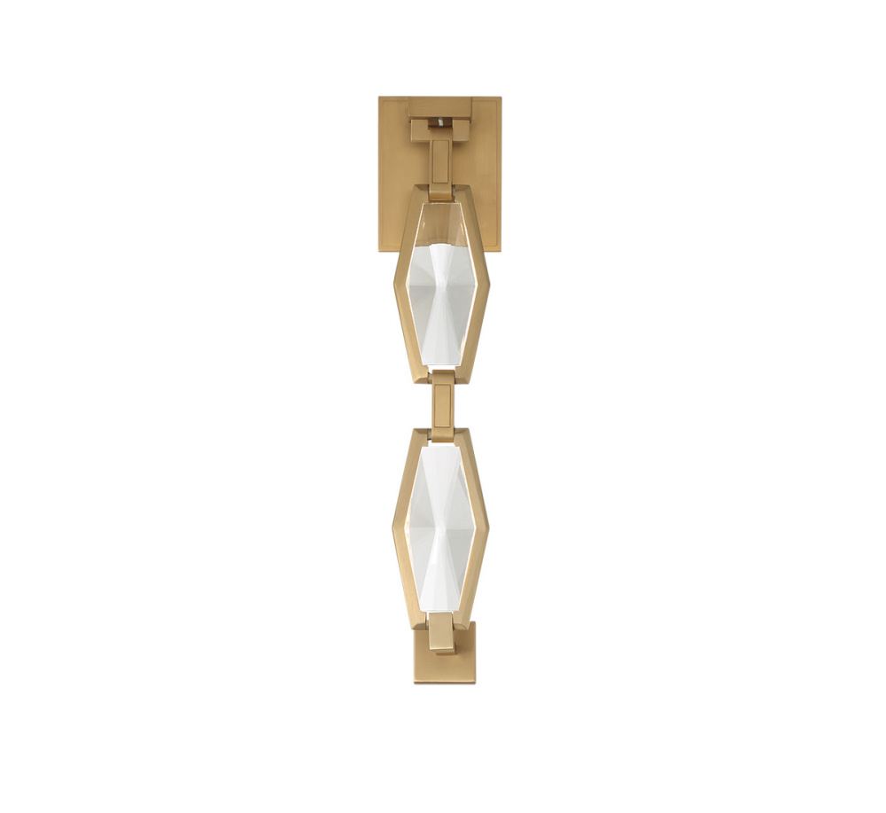 Rimini 2 Light LED Wall Mount Aged Brass