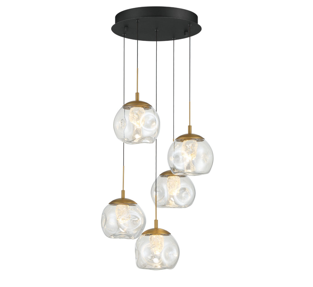 Camerino 5 Light Round LED Chandelier Matte Black