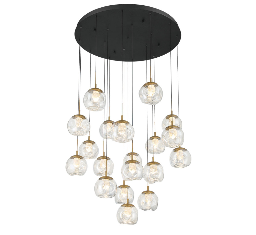 Camerino 19 Light Round LED Chandelier Matte Black