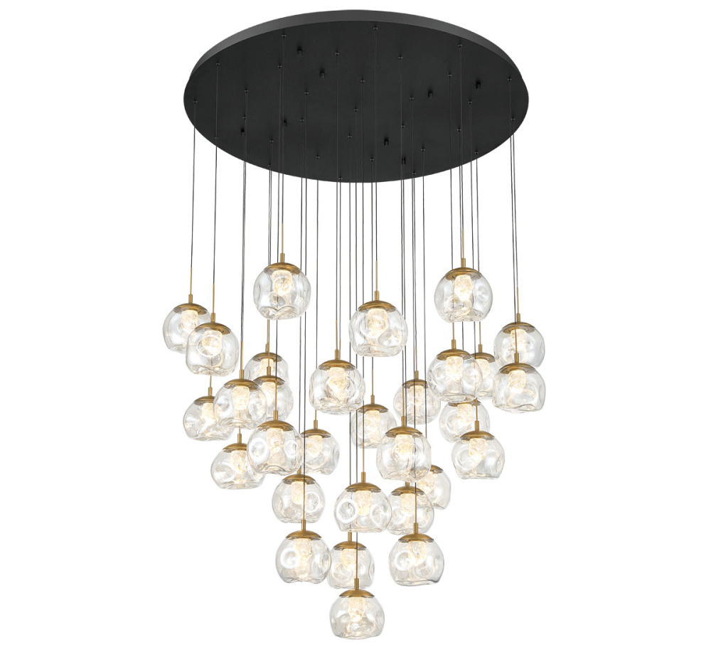 Camerino 31 Light Round LED Chandelier Matte Black