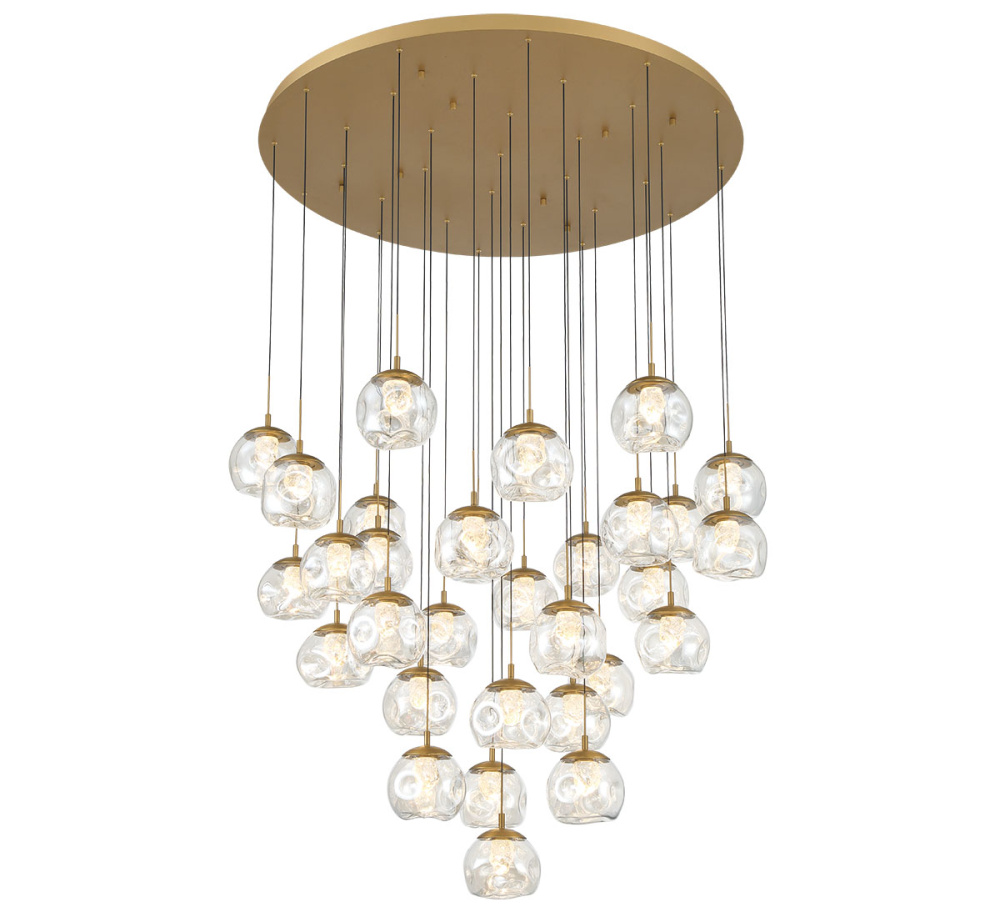 Camerino 31 Light Round LED Chandelier Painted Antique Brass