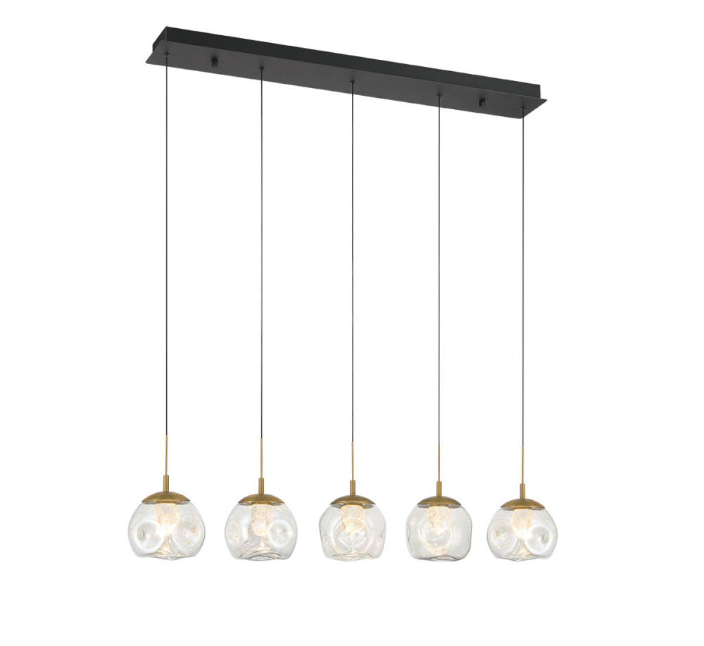 Camerino 5 Light Linear LED Chandelier Matte Black