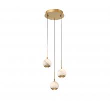 Lib & Co. US 10203-030 - Baveno, 3 Light Round LED Pendant, Painted Antique Brass